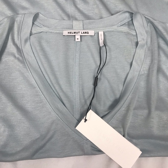 Helmut Lang Deep V-neck Opal Tee (M) NWT - Picture 6 of 8